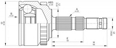 OPEN PARTS cvj551910 -  Шарнирный комплект, приводной вал